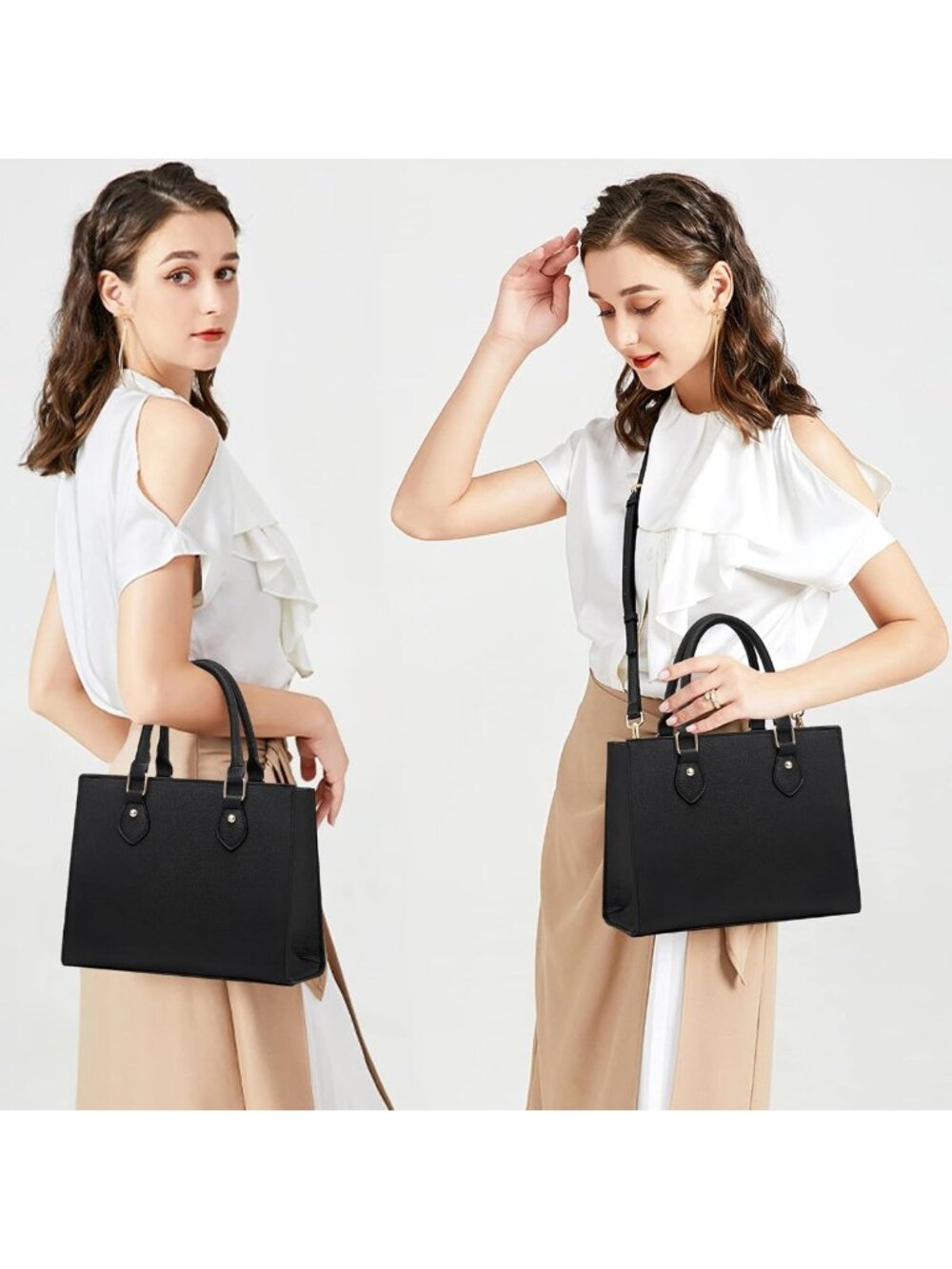 Stylish PU Leather Crossbody Bag & Tote for Women - Versatile Satchel Shoulder - Picture 2 of 8
